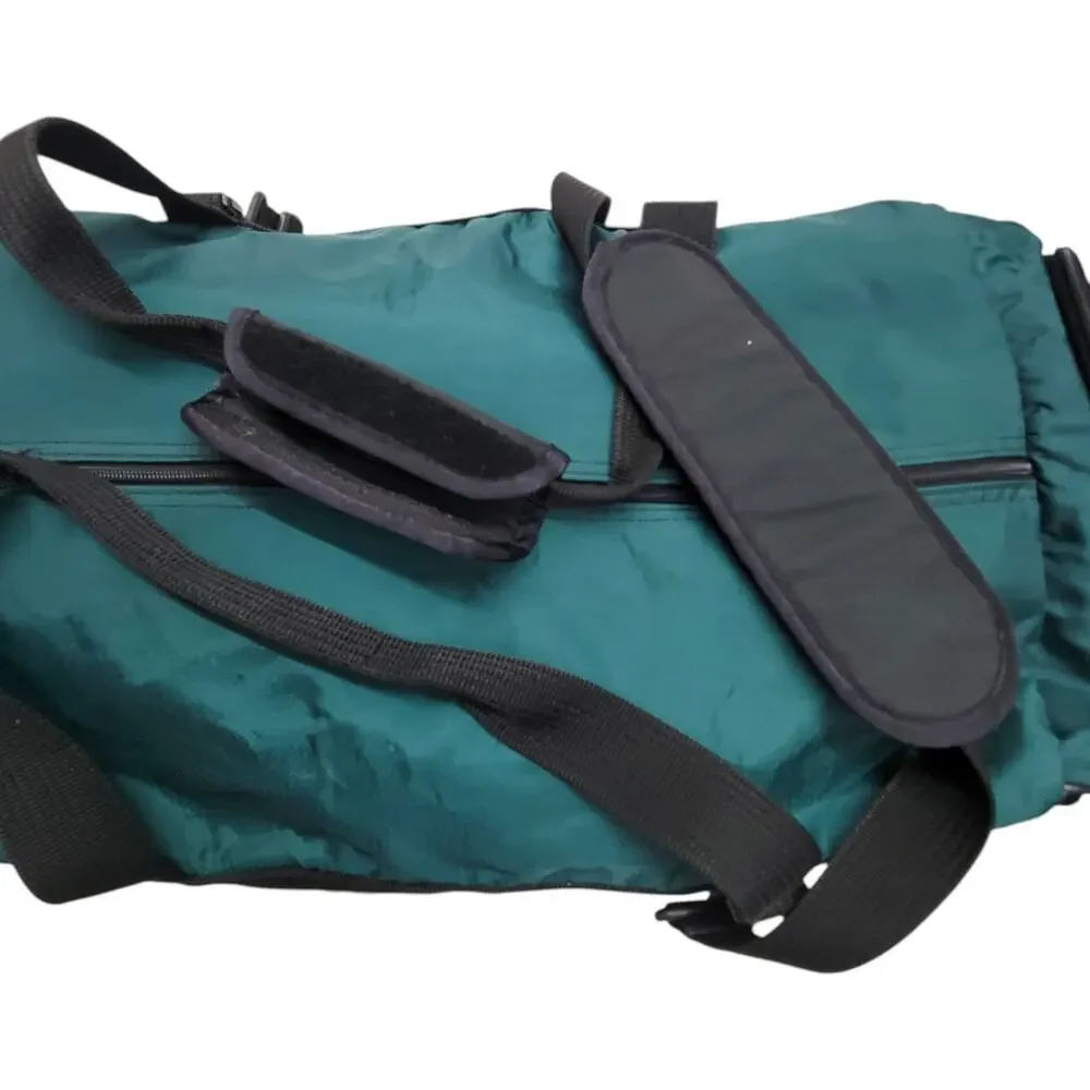 Vintage 90s Nike Duffle Bag Green Black Large Gym Travel Swoosh Made In Korea